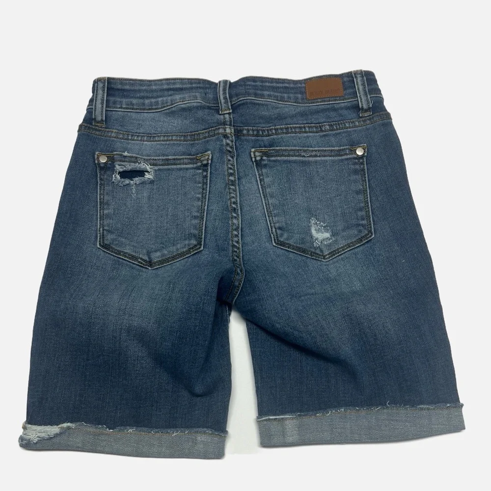 Judy Blue Kasey Med Blue Denim Shorts Size S Womens Stretch Casual Summer Trendy - Picture 5 of 7